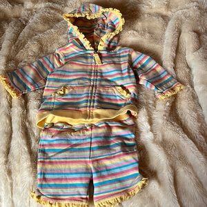 Moonbeams stripped colors, 2 piece, cotton, zipper jacket size0-3 mo $35
